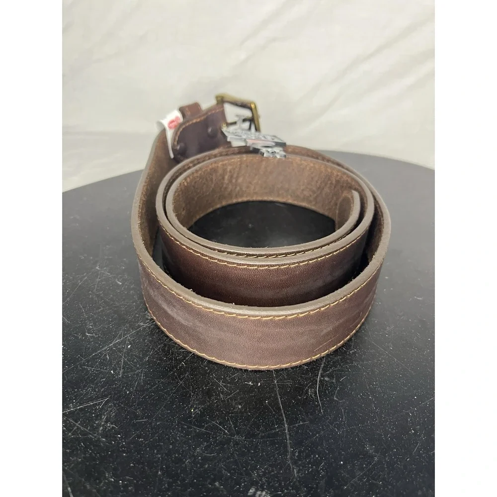 NWT Justin Sycamore Cinch Brown Leather Belt Size 42 COO125 USA Made